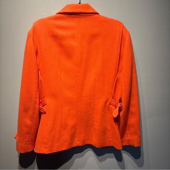 VTG International‎ Scene Orange Wool Blend Pea Coat  Lined Women’s SZ 11/12 - Picture 2 of 15